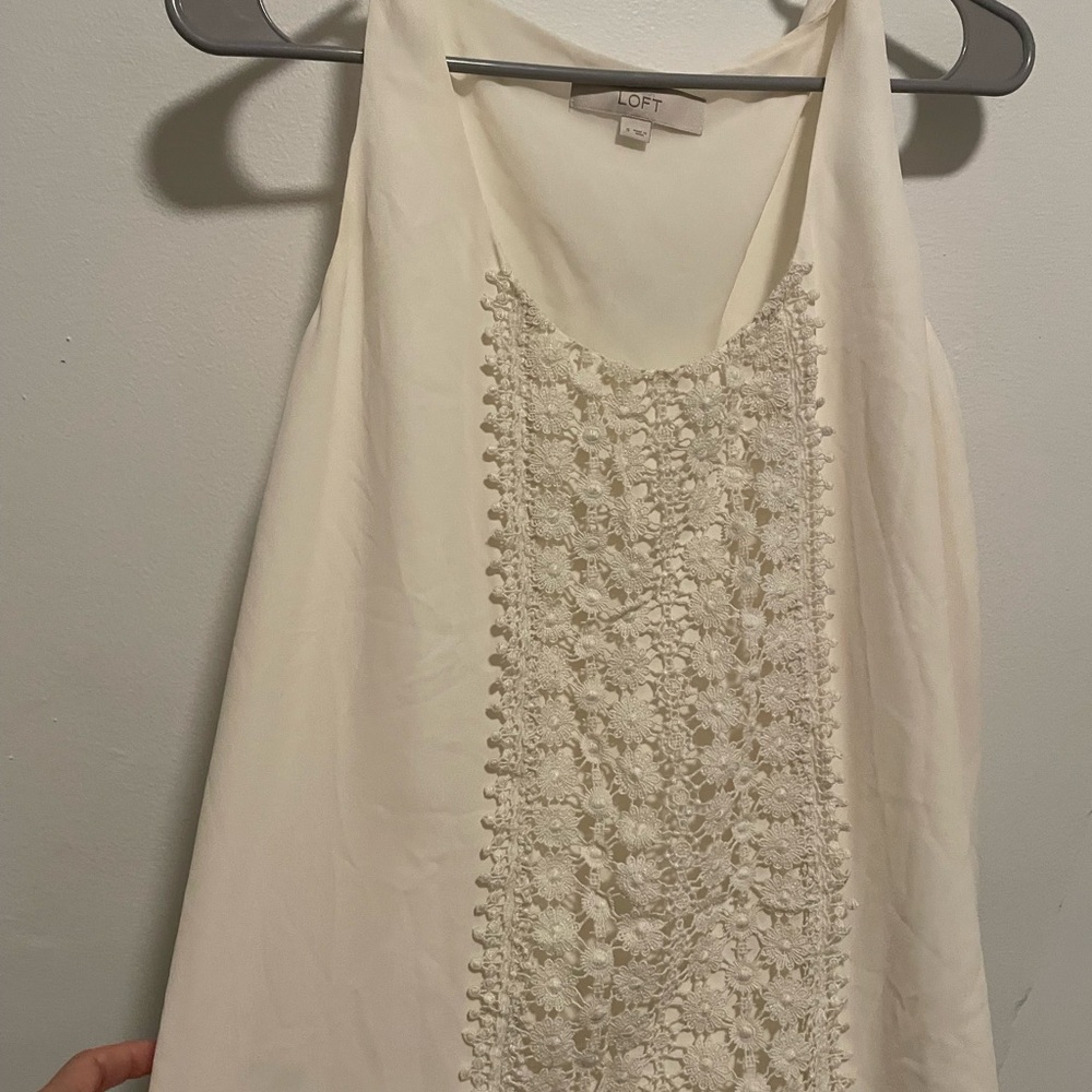 LOFT Ivory Sleeveless Blouse